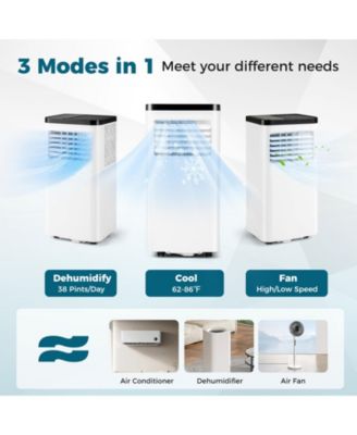 8000 BTU Portable Air Conditioner w/ Control Panel & Remote Control