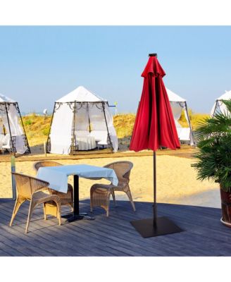 Square Weighted Patio Umbrella Base Stand 40 lbs Outdoor w/ 3 Adapters