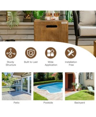 16" Propane Tank Hideaway Table - Rustic Outdoor Cover