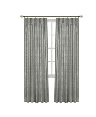 2 Pack Windsor Pinch Pleat/Rod Pocket/Back Tab Quatrefoil Window Curtain Panels - 84 in. Long - Navy