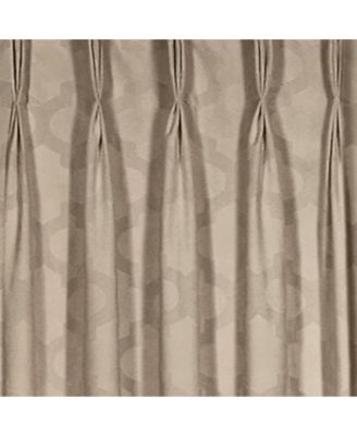 2 Pack Windsor Pinch Pleat/Rod Pocket/Back Tab Quatrefoil Window Curtain Panels - 63 in. Long - Navy