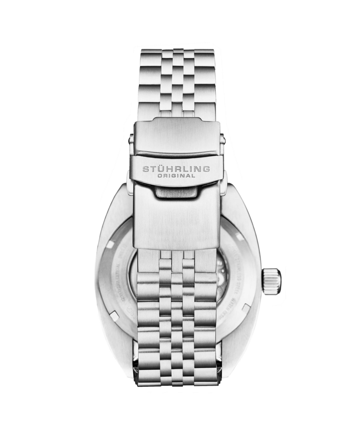 Мужские часы Stuhrling 1008 Automatic Watch Swiss Movement Tonneau Stainless Steel Case Blue Dial Jubilee Bracelet 200M Water Resistant Date Window Diver, цвет: Синий — фото 4