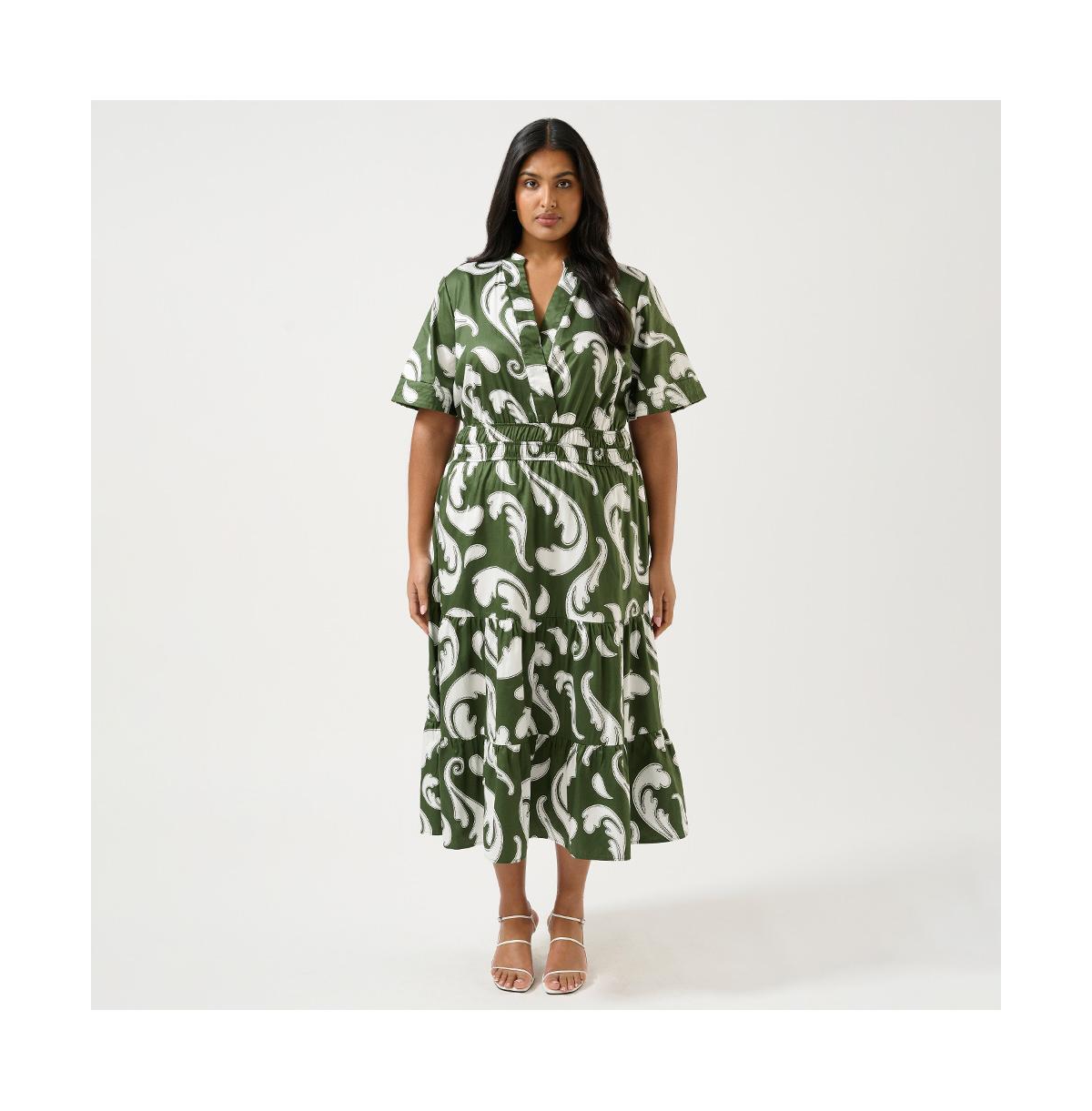 Sandswept Elasticated Midi Dress - Print