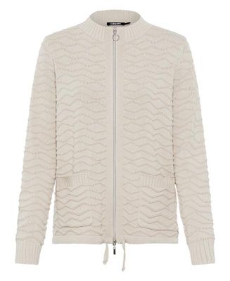 Women's Novelty Stitch Zip Front Cardigan