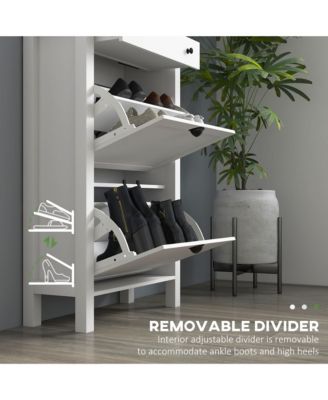 Shoe Storage Cabinet with 2 Flip Drawers for 8 Pairs of Shoes