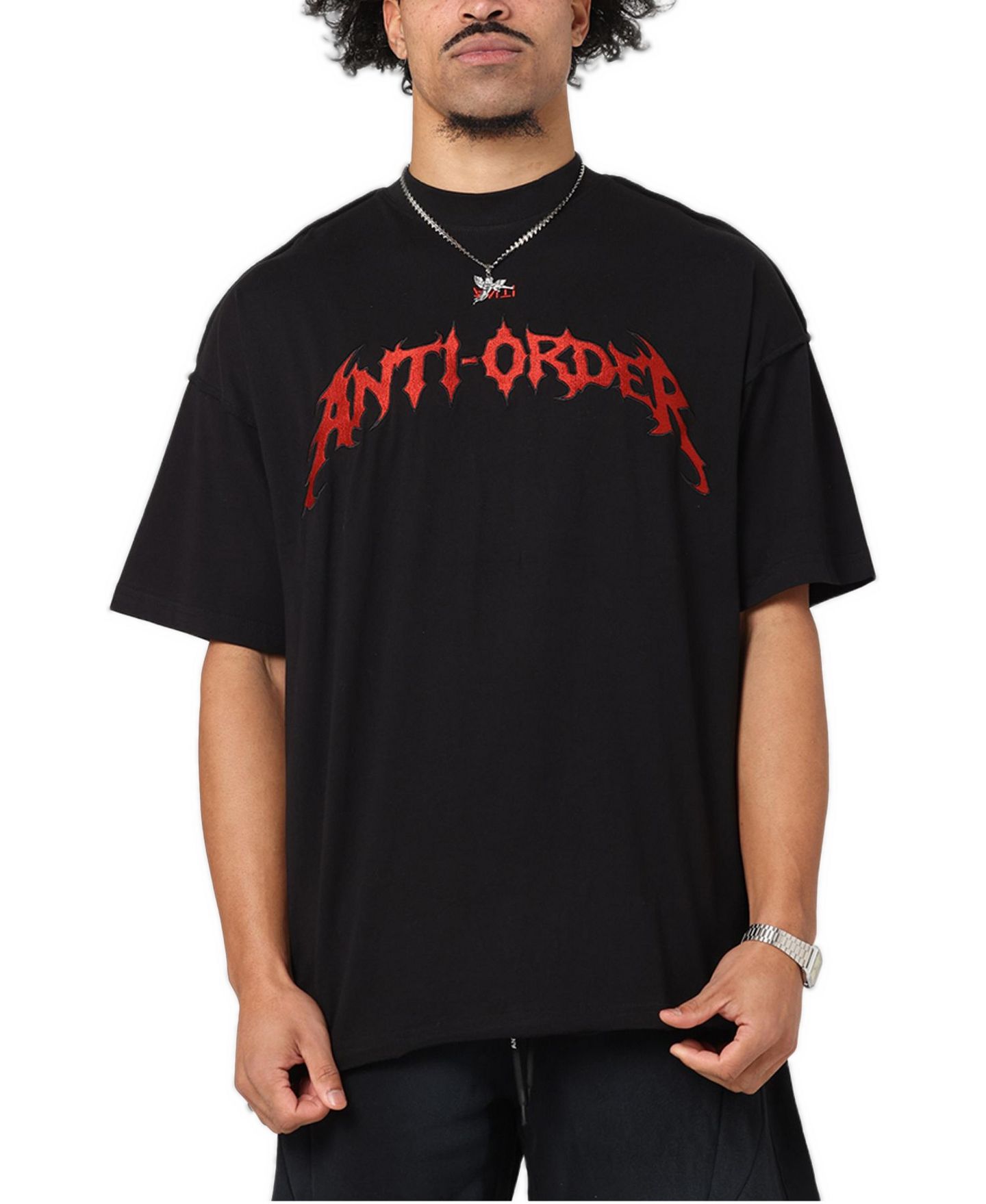 Мужская футболка The Anti Order Mosh Non Seam, цвет: Чёрный / Красный — фото 1