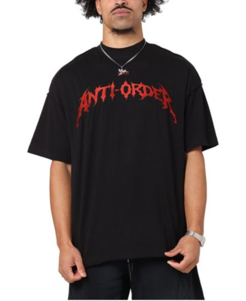 Мужская футболка The Anti Order Mosh Non Seam, цвет: Чёрный / Красный
