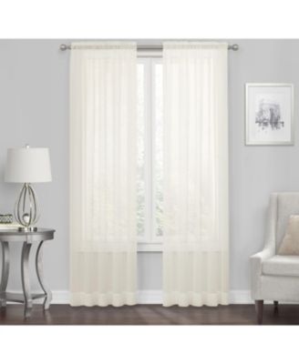 Living 4-Pack High End Luxe Rod Pocket Sheer Voile Window Curtain Set