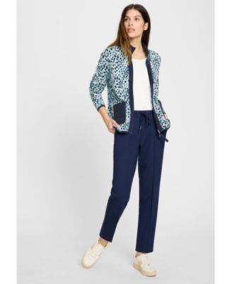 Animal Zip Mixed Media Cardigan