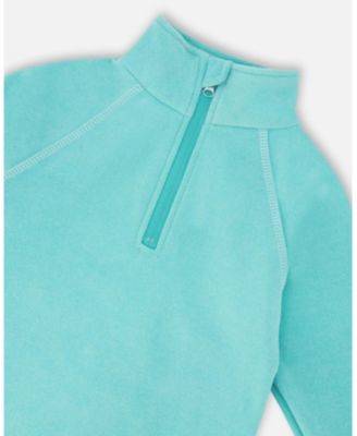 Girl Two-Piece Thermal Underwear Set Turquoise Blue - Toddler|Child