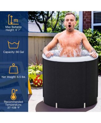 Ice Bath Tub for Adult Outdoor Ice Plunge Tub with Lid 66 Gal Capacity