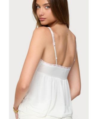 Women's Embroidered Layered Mesh Babydoll Top