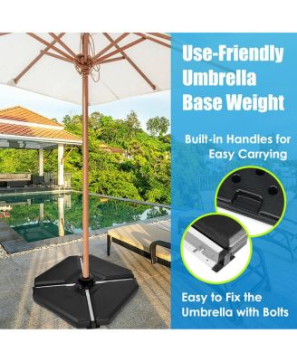 4PCS Patio Cantilever Offset Umbrella Base Sand/Water Filled