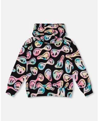 Girl Pullover Fleece Hoodie Smiley Face Girl - Toddler|Child