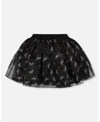Toddler Girls Organza and Mesh Skirt Black with Unicorn Print - Toddler|Child