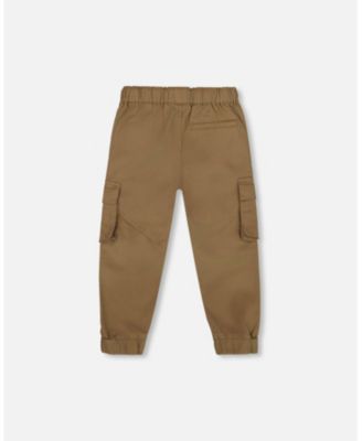 Boy Twill Jogger Cargo Pants In Taupe - Toddler|Child