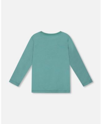 Boy Long Sleeve Cotton Jersey Tee Shirt Sage Green - Toddler|Child