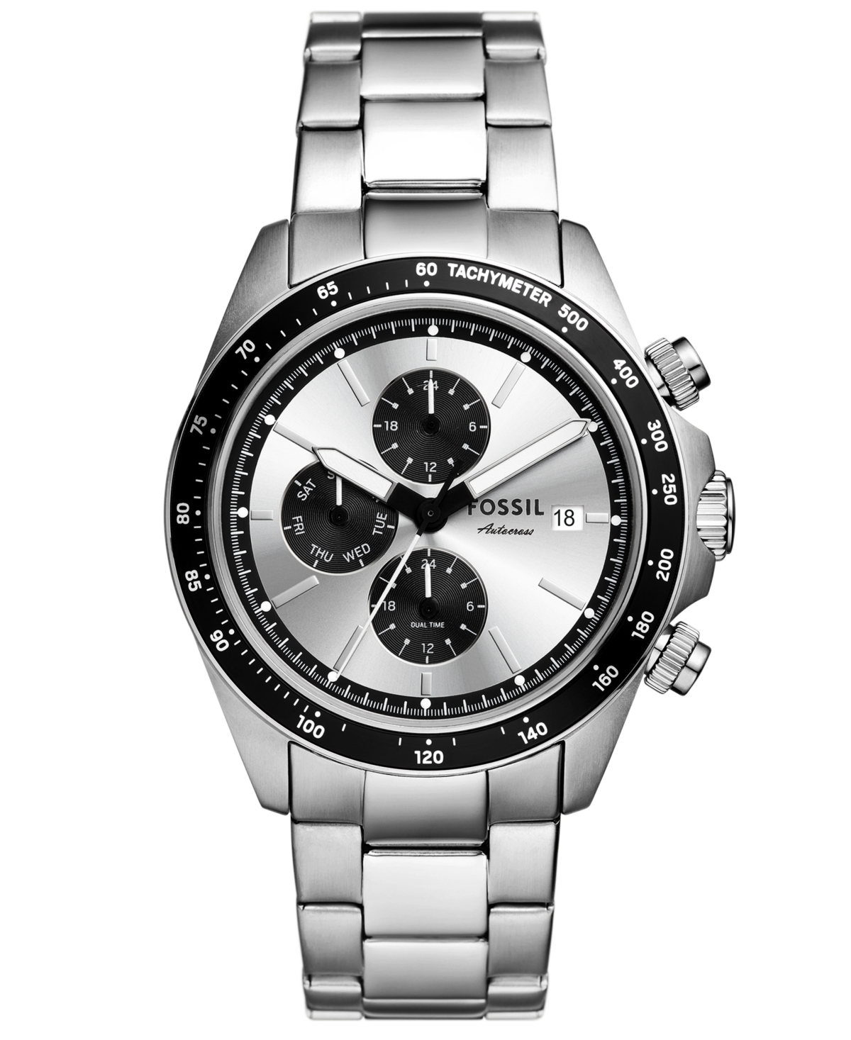 Men's Autocross Multifunction Stainless Steel Watch, 42mm - Silver-Tone