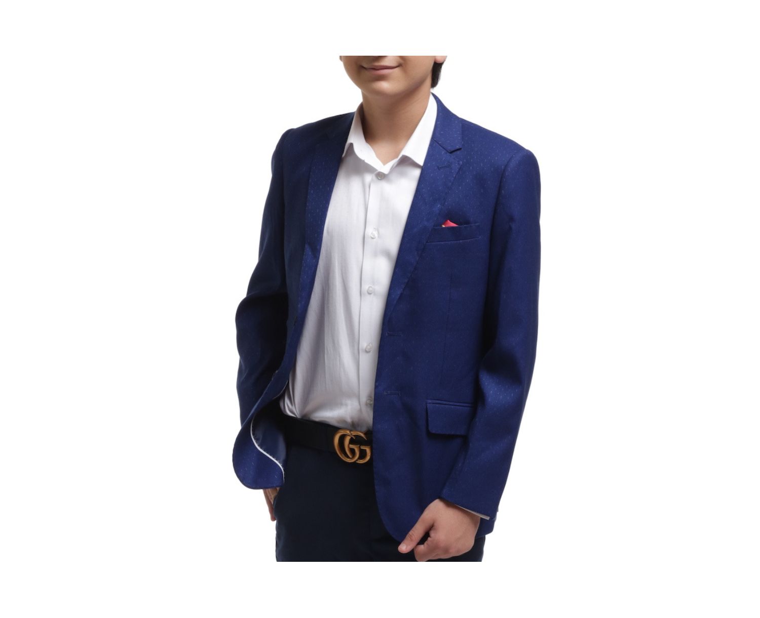 Boys Blue Slim Fit Digital Rain Jacket