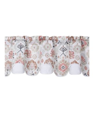 Contemporary Influencer Water Color Damask Medallion Rod Pocket Window Valance