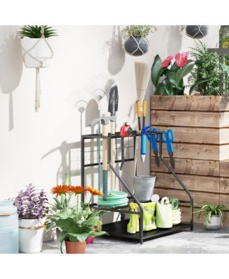 Garden Tool Organizer for Garage, 3 Tier Yard Tool Holder,
