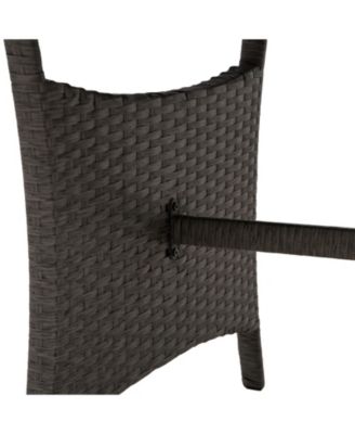 4pc Modern Outdoor Patio Rat Wicker Patio Dining Table Bench Sofa