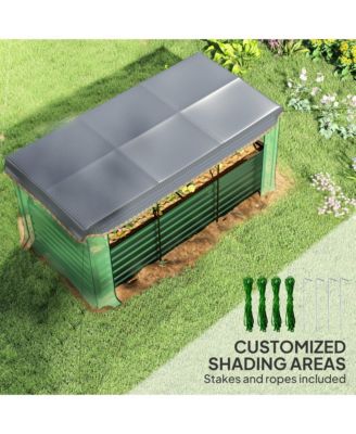 Galvanized Raised Garden Bed with Crop Cage & Shade Cloth,