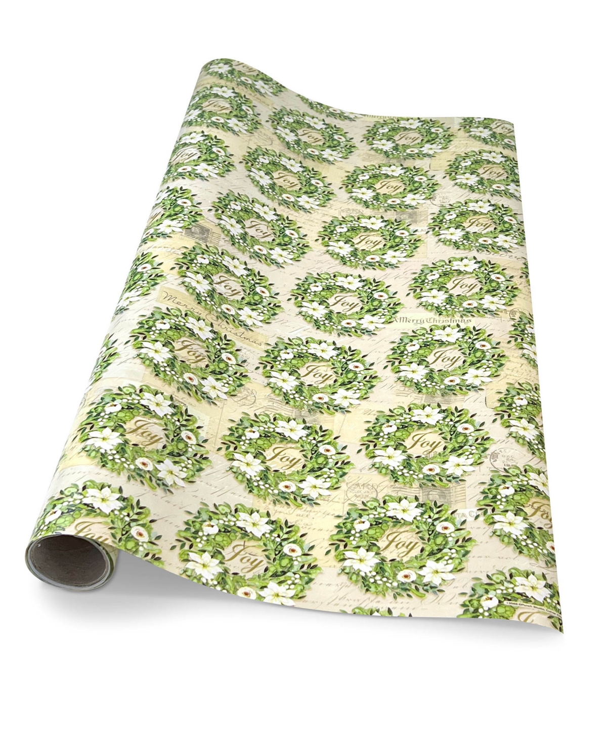 Punch Studio Magnolia Wreath Holiday Gift Wrap, 30" X 120" In Multi