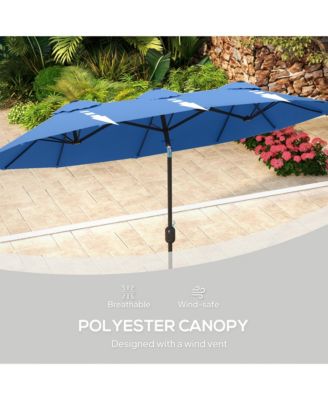 9.5' Double-sided Patio Umbrella with Push Button Tilt,