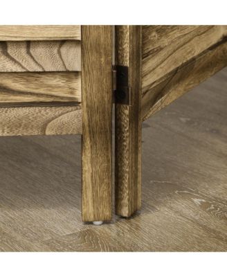 5.5' 4 Panel Room Divider, Double Hinged Privacy Screens,