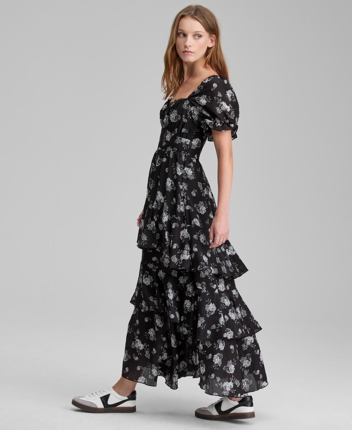 And Now This Petite Lace Trim Babydoll Dress In Black