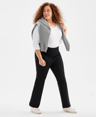 Plus Size High-Rise Bootcut Ponte Pants, Created for Macy's