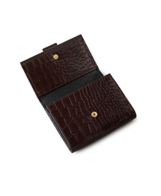 Sloane Mews Faux Croc Mini Flap Over Wallet