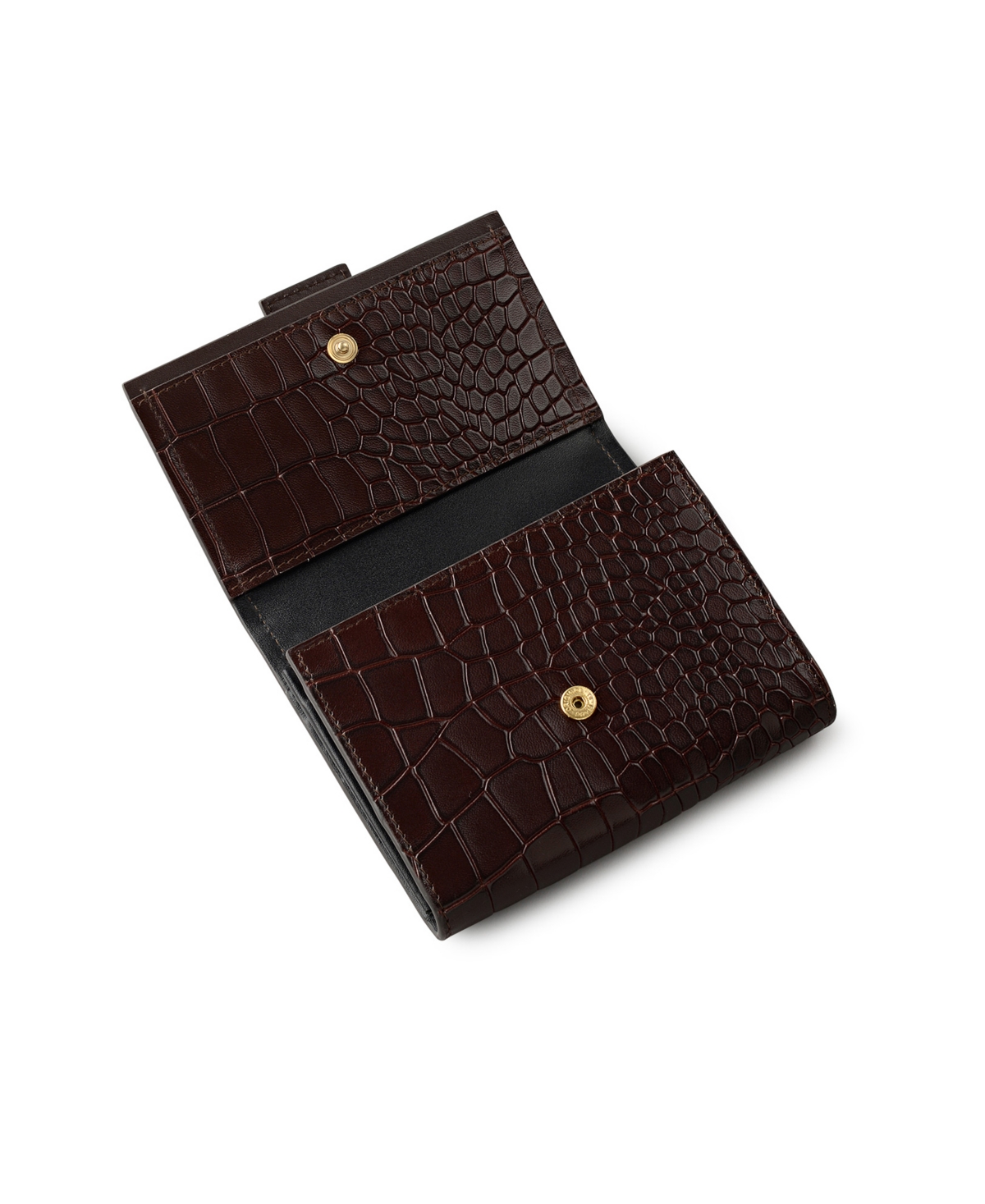 Radley London Sloane Mews Faux Croc Mini Flap Over Wallet In Brown