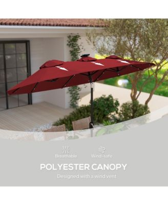 9.7' Double-sided Patio Umbrella with Tilt, Wine