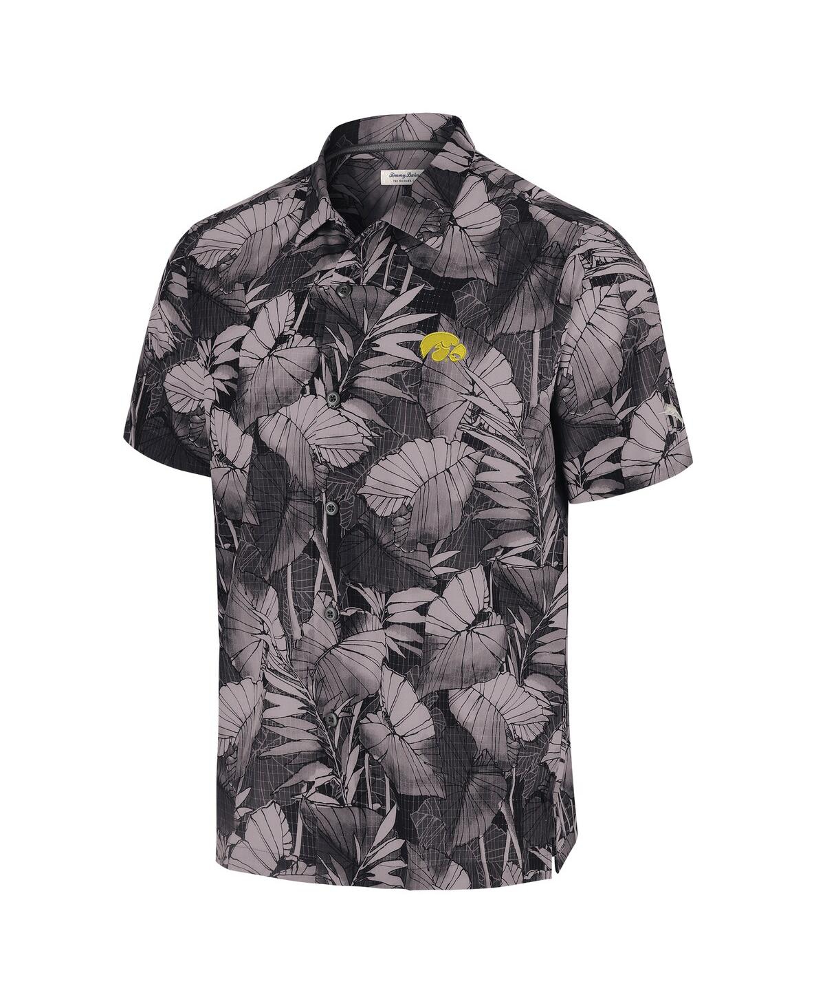 Tommy Bahama Black Las Vegas Raiders Bahama Coast Nuevo Fronds Camp Button-up Shirt In Black