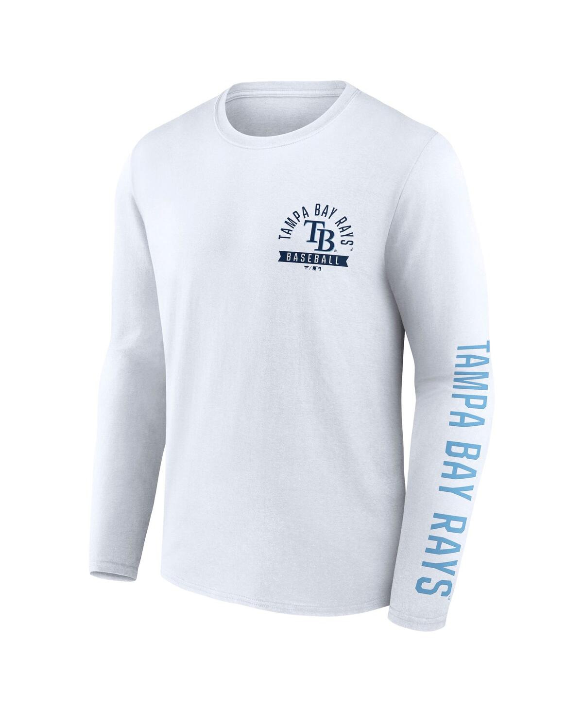 Fanatics Men's White Tampa Bay Rays Press Box Long Sleeve T-shirt In White