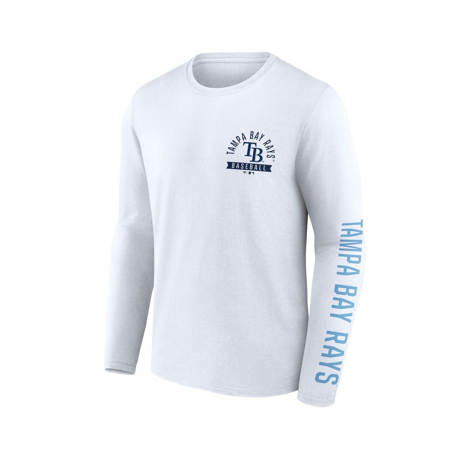 Men's White Tampa Bay Rays Press Box Long Sleeve T-Shirt
