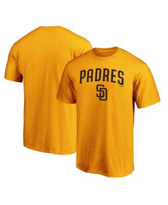 Fanatics - Men's Gold San Diego Padres Team Logo Lockup T-Shirt