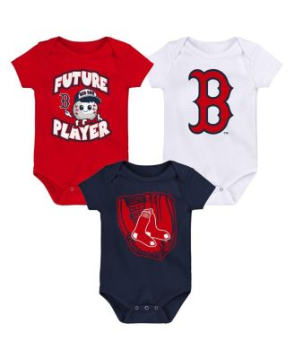 Outerstuff - Baby Boys and Girls Red/Navy/White Boston Red Sox Minor League Player 3-Pack Bodysuit Set