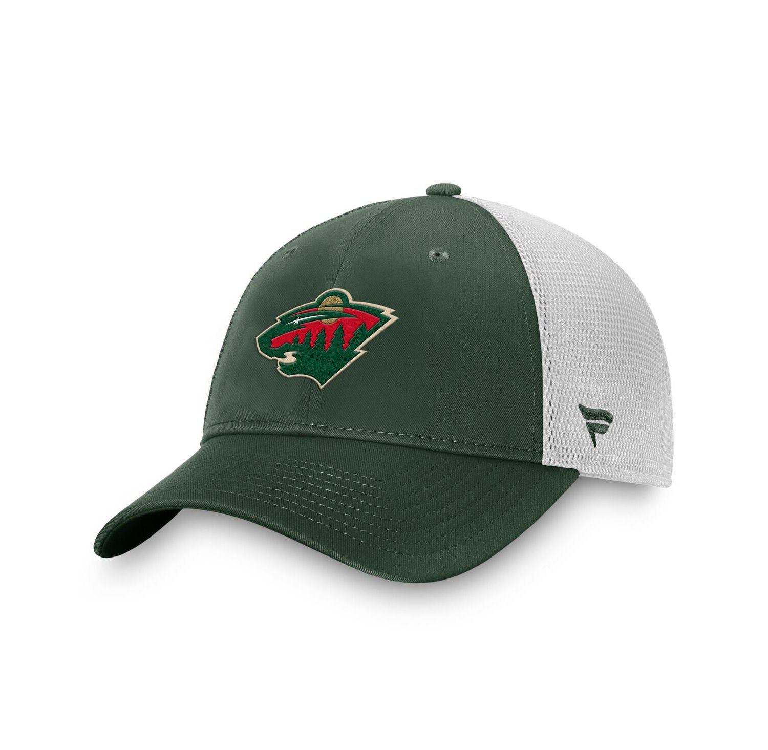 Men's Green/White Minnesota Wild Core Primary Logo Trucker Adjustable Hat