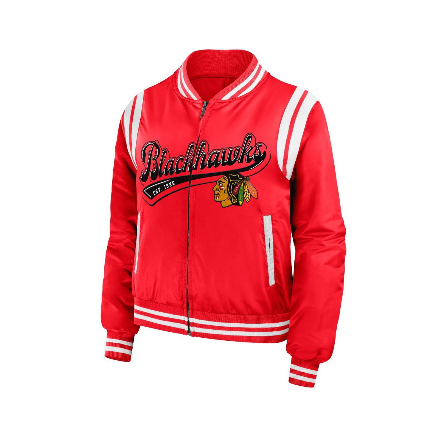 Women's Red Chicago Blackhawks Baller Full-Zip Bomber Jacket