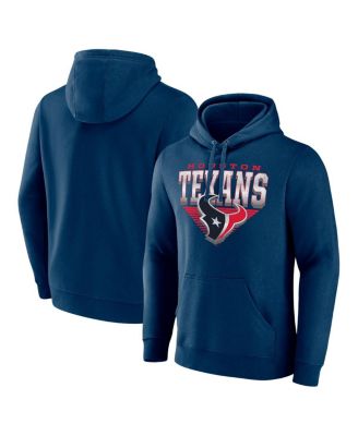 Fanatics - Men's Navy Houston Texans Geometric Chrome Pullover Hoodie