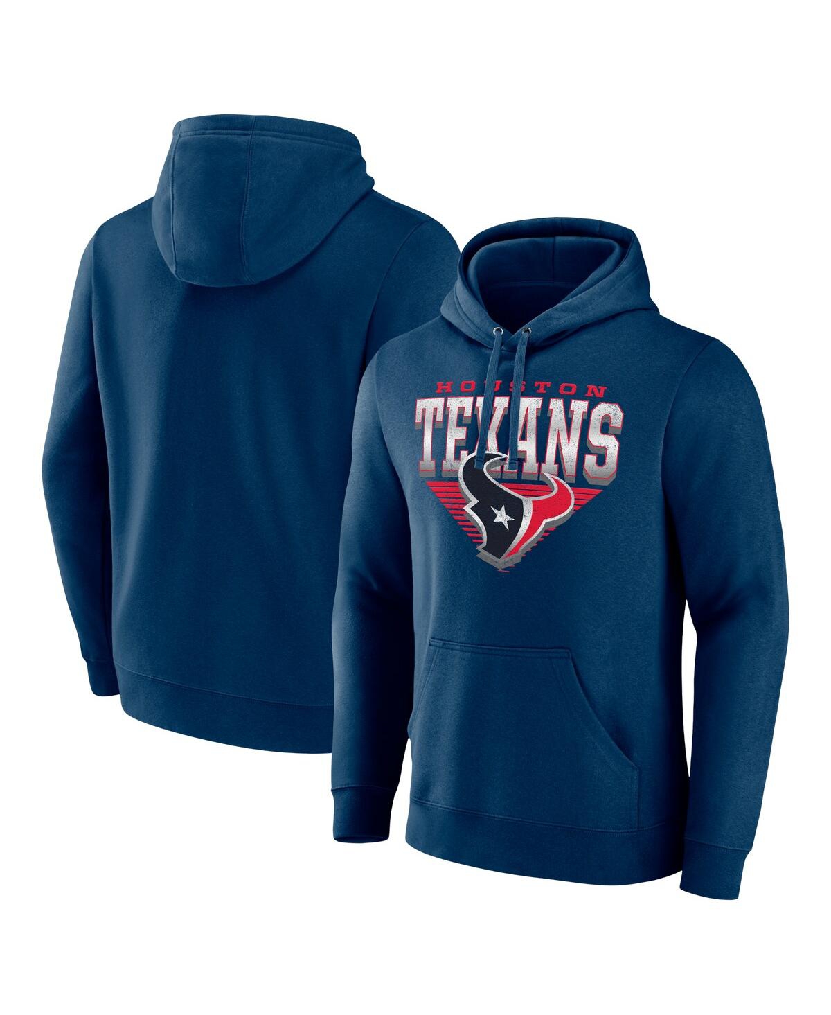 Men's Navy Houston Texans Geometric Chrome Pullover Hoodie - Navy