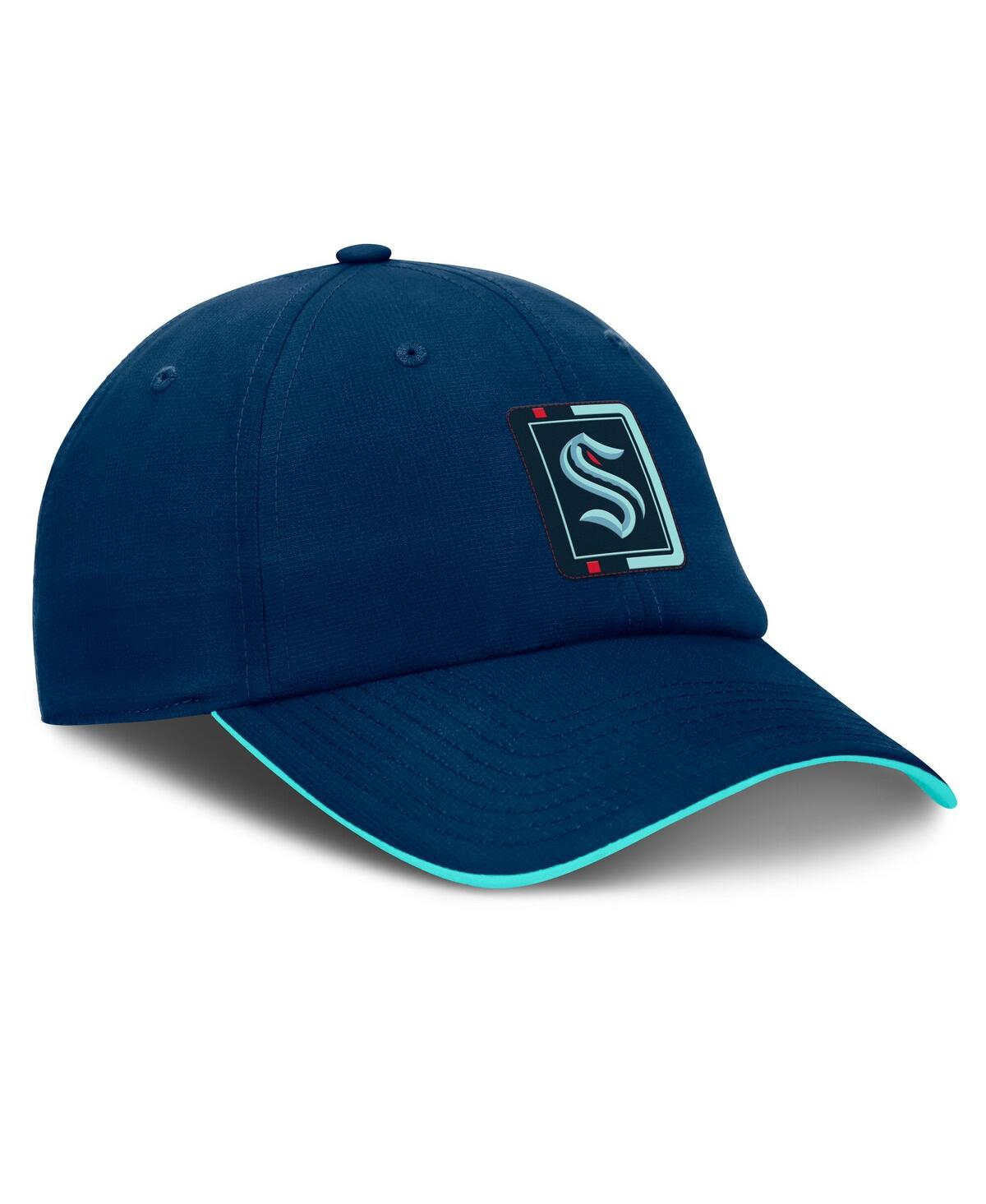 Fanatics Men's Navy/light Blue Seattle Kraken Authentic Pro Ripstop Adjustable Hat In Multi