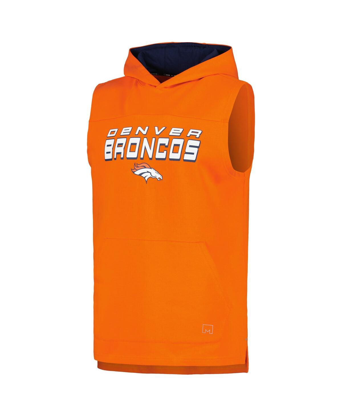 Msx By Michael Strahan Men's Orange Denver Broncos Captain Sleeveless Hoodie T-shirt In Orange