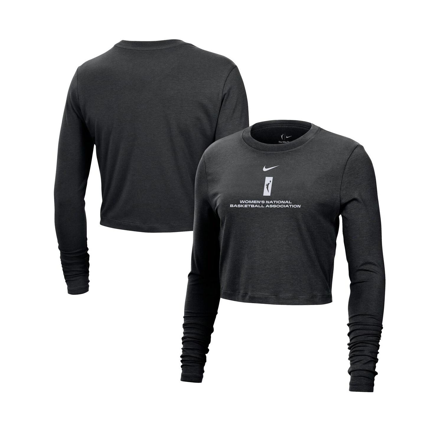Women's Black WNBA Team 13 Cropped Tri-Blend Long Sleeve T-Shirt