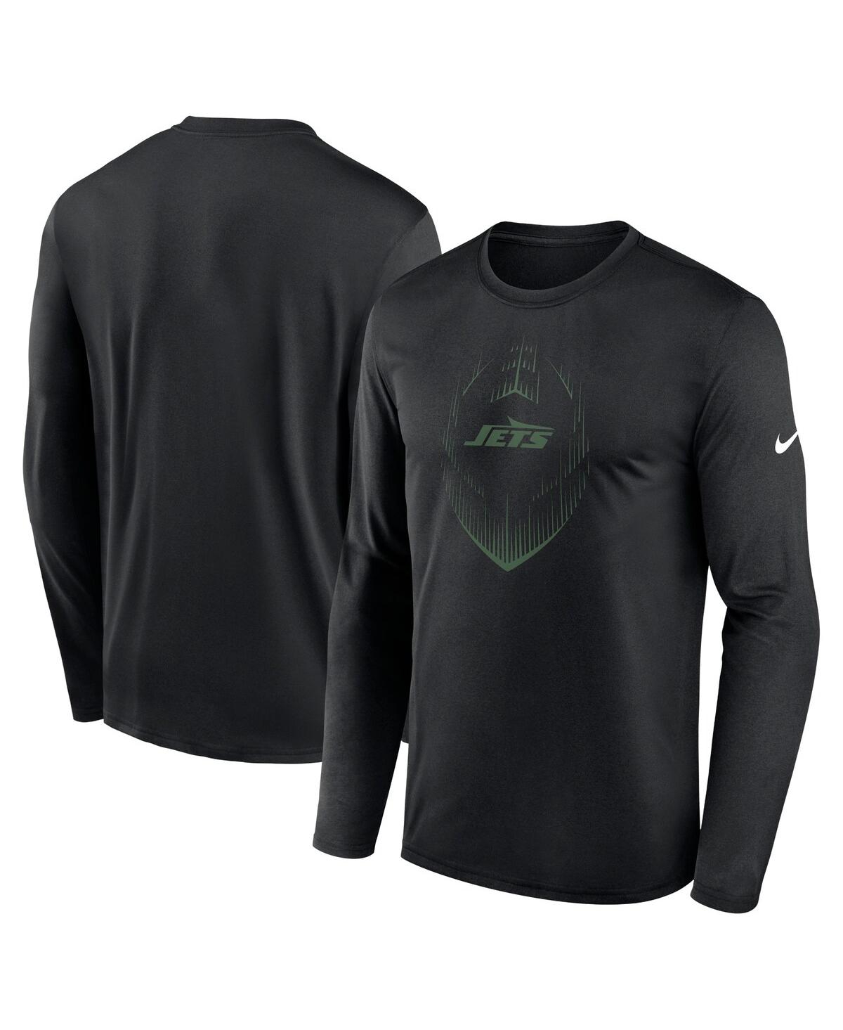 Men's Black New York Jets Icon Legend Performance Long Sleeve T-Shirt - Black