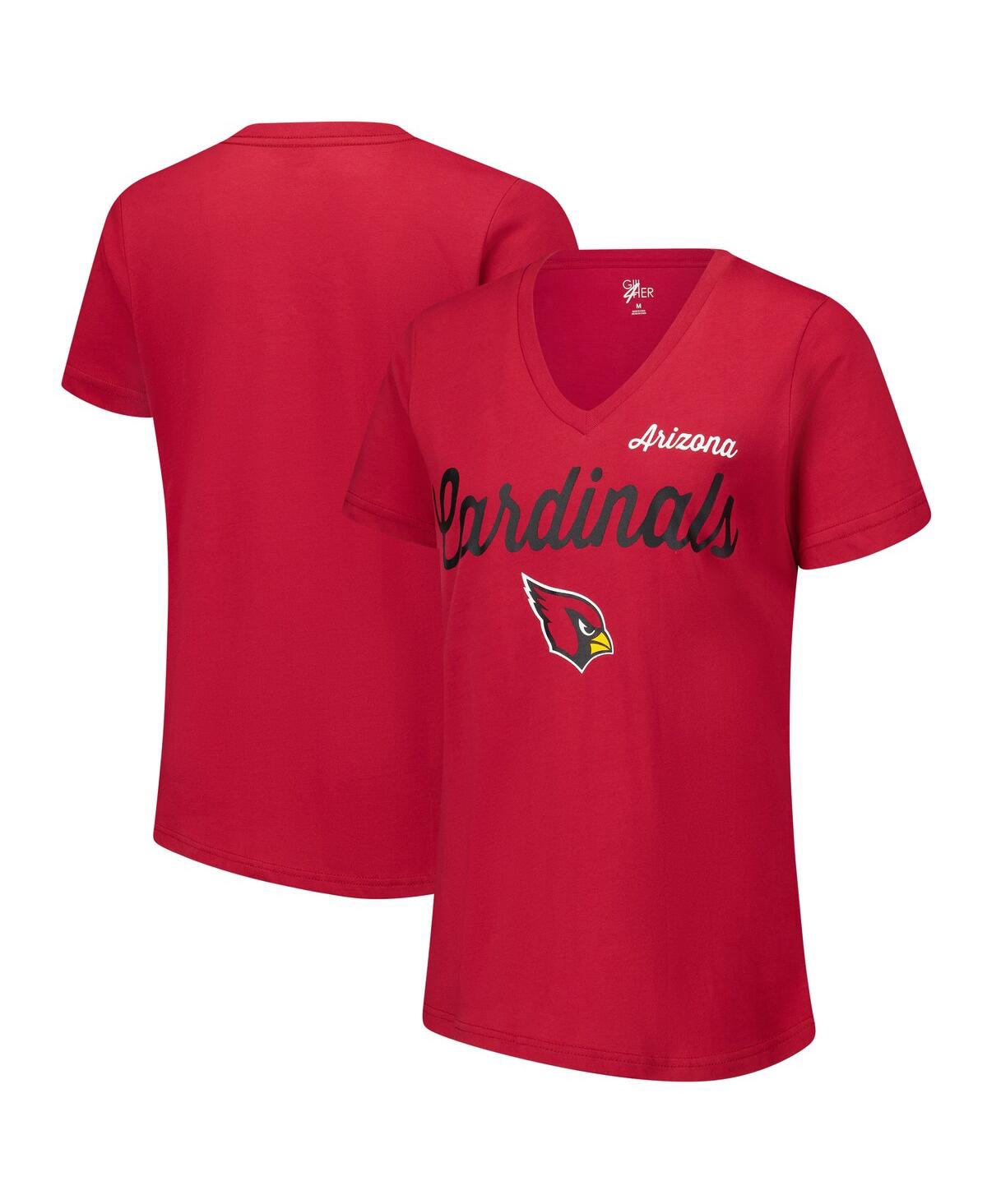 Women's Cardinal Arizona Cardinals Post Season V-Neck T-Shirt - Cardinal