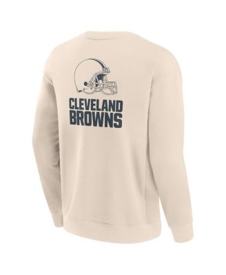 Men's Cream Cleveland Browns Elements Future Ground Lettering Pullover Sweatshirt